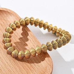 女性用304ステンレススチールストレッチバングル  ゴールドカラー  3/8インチ（1.05cm）  内径：2インチ（5.1cm）&nbsp;BJEW-P315-02D-G