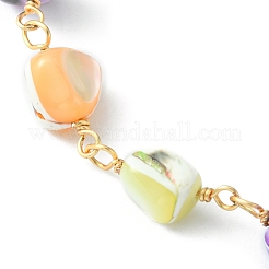 Braccialetti a catena con perline di conchiglie naturali&nbsp;BJEW-JB09462-02