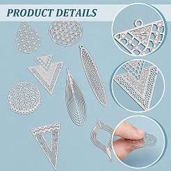 32 шт. 8-х стилевые латунные филигранные подвески&nbsp;KKC-UN0001-04