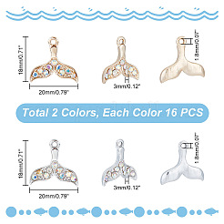 32 шт. 2-х цветные подвески из цинкового сплава со стразами FIND-GA0002-71