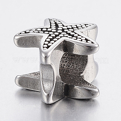 Европейские бусины из нержавеющей стали 304&nbsp;X-STAS-F150-076AS