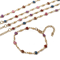 Bracelets en acier inoxydable 304 et résine pour femmes&nbsp;BJEW-D452-01G