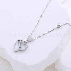 Ожерелья из нержавеющей стали с подвеской в виде сердца для женщин&nbsp;AX1531