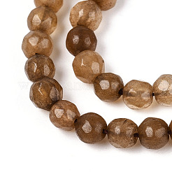 Окрашенные природные белый нефрит бисер пряди&nbsp;G-T139-4mm-60-14