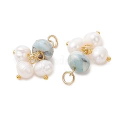 Anhänger aus natürlichem Larimar und natürlichen Süßwasserperlen&nbsp;PALLOY-JF05887