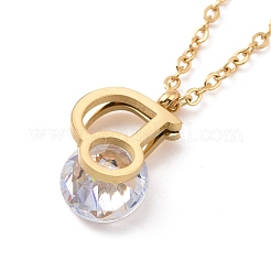 Collier pendentif lettre d initiale strass cristal&nbsp;NJEW-A004-03G
