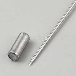 真鍮のピン  プラグ付き  ブローチ作りに  プラチナ  123.5mm&nbsp;KK-WH0095-12A