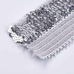 Plastikpaillette elastische Perlen&nbsp;LS-PVC-WH001-A04-45mm