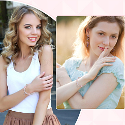 Браслеты с подвесками в виде креста из сплава со стразами&nbsp;BJEW-WH0016-100