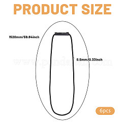 ABSとポリエステルラテックス製の頑丈な収納ストラップ  ブラック  1520x22mm&nbsp;AJEW-WH0596-858C