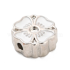 Оправы для цветочных бусин из латуни с эмалью и стразами KK-H527-01P-02