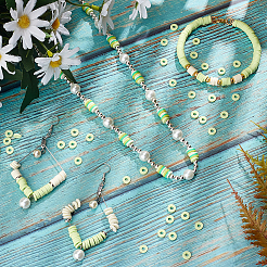 10 нить плоских круглых бусин из полимерной глины ручной работы&nbsp;CLAY-PH0001-44L