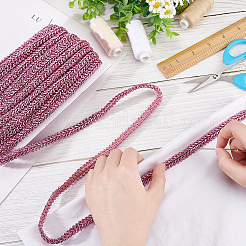 Блестящая металлизированная полиэстеровая плетеная кружевная отделка OCOR-WH0060-46A