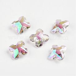多面カットK9ガラスチャーム  模造オーストリアのクリスタル  クロス  ミックスカラー  13.5x13.5x6.5mm  穴：1.5mm&nbsp;EGLA-P026-A
