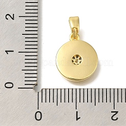 Pendentifs en laiton micro pavé de zircons cubiques et coquillages&nbsp;KK-K388-77G-01