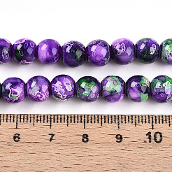 Выпечка окрашенные стеклянные бусины пряди X1-DGLA-N003-8mm-A07