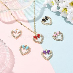 10 pz 6 colori smalto in lega con ciondoli di strass&nbsp;FIND-FS0005-38KCG
