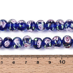 Handgefertigte Bunte Malerei-Rondell-Perlenstränge mit Innenblumen&nbsp;LAMP-T022-24D