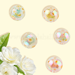 32 шт. 8-цветные прозрачные акриловые бусины с УФ-покрытием TACR-PA0001-03