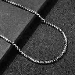 Ожерелья из цепочек-коробок из нержавеющей стали 201 толщиной 3 мм NJEW-C097-02P