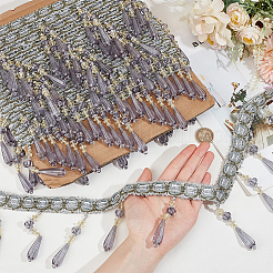 Кружевная бахрома из полиэстера длиной 12 м. SRIB-WH0026-26C