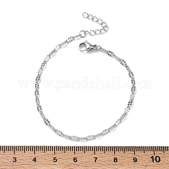 304ステンレススチール製ダップチェーンブレスレット（女性用）  ステンレス鋼色  6.69インチ（17cm）  リンク：5.5x2.5x0.5mm&nbsp;BJEW-D466-08C-P