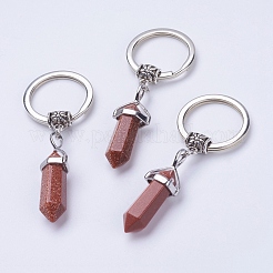 Natürlicher / synthetischer Mischstein spitzes keychain&nbsp;KEYC-E023-01