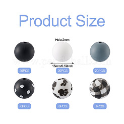 78 шт. 6 стильных экологически чистых силиконовых бусины для пищевых продуктов SIL-TA0001-12