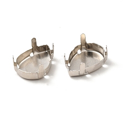Aufnähbare Krappenfassungen aus platiniertem Messing&nbsp;X-KK-G246-13x18mm-P