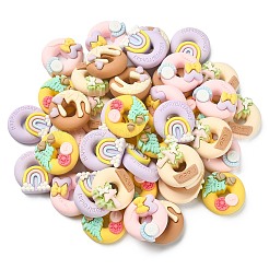 50шт 5 стиля непрозрачные кабошоны из смолы&nbsp;RESI-CJ0002-84