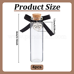 4 Stück Glas-Korken-Wunschflasche&nbsp;AJEW-DR00050