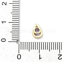 Кабошоны из кубического циркония в форме капли из латуни с микропаве&nbsp;KK-P345-13G-B03