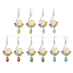 Серьги-подвески из стекла с вихревой спиралью&nbsp;EJEW-JE06861