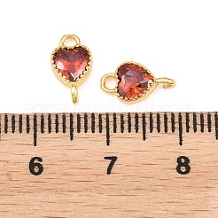 Herzanhänger aus Messing mit Zirkonia-Pavé&nbsp;KK-K340-49G-07