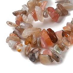 天然縞瑪瑙/バンドメノウチップビーズ連売り  5~8mm  穴：0.3mm  約80~81 CM&nbsp;F022