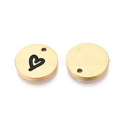 Плоская круглая подвеска в форме сердца из нержавеющей стали 304 с эмалью&nbsp;STAS-T073-11G