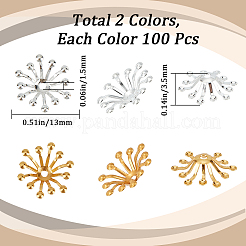 200 pz. 2 tappi per perline in ottone colorati&nbsp;OHAR-SC0001-04