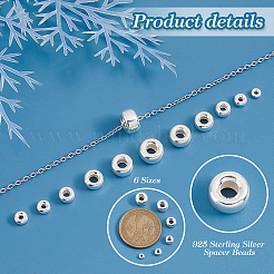 24 шт. 6 стиля 925 бусины-разделители из стерлингового серебра&nbsp;STER--PH0001-25