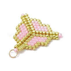 Подвески клевер из стеклянных бусин miyuki&nbsp;PALLOY-MZ00625-03