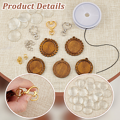 Наборы для ключей из плоского круглого купола из дерева своими руками&nbsp;DIY-GA0007-43