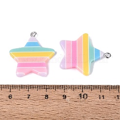 Harzanhänger mit Regenbogensternen&nbsp;CRES-O003-01