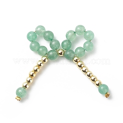 Fascini rotondi del connettore di bowknot della pietra preziosa mista naturale di 5pcs 5 stili&nbsp;PALLOY-JF01943