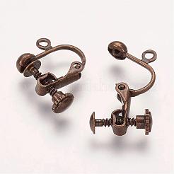 Латунь винт конвертер клип серьги KK-G024-AB