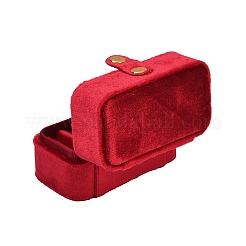 Mini-Ringaufbewahrungsboxen aus Samt mit rechteckigen Druckknöpfen&nbsp;CON-Z009-02E