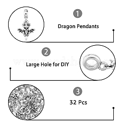 32 шт. 2 стиля сплава европейские подвески с подвесками FIND-FH0007-61