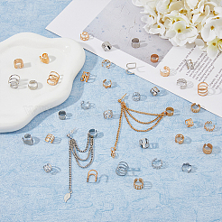 2 комплект из 2-х цветных серег-манжет из сплава EJEW-FI0001-57