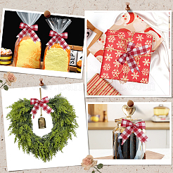 Рождественский бант из полиэстера для украшения подарочной коробки&nbsp;AJEW-WH20033-136B