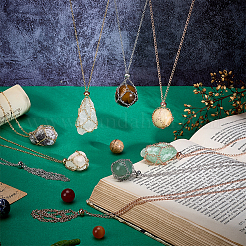 9 шт. 3-х цветные латунные ожерелья-мешки в технике макраме NJEW-GA00005