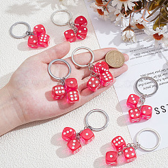 8шт. брелки из смолы в виде игральных костей&nbsp;KEYC-ME0001-03A