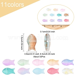 50pcs perles de verre transparentes peintes à la bombe&nbsp;GLAA-FS0002-06F